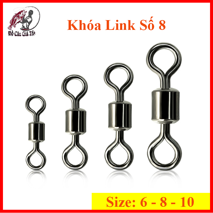 [Combo 10 cái]Khóa Link Câu Cá Số 8 Khóa Link Bược Trục Câu Đài Chất Lượng