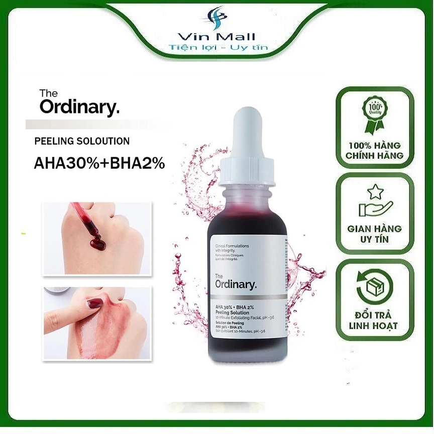 Tinh chất peel da the ordinary aha 30%+bha 2% peeling solution 30ml chính hãng - mẫu mới