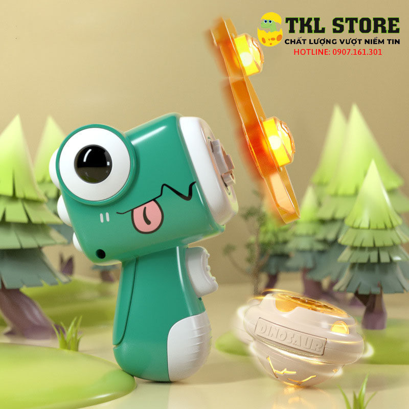 Đồ chơi cho bé, đồ chơi khủng long bắn chong chóng, con quay phát sáng nhiều màu sắc - TKL STORE