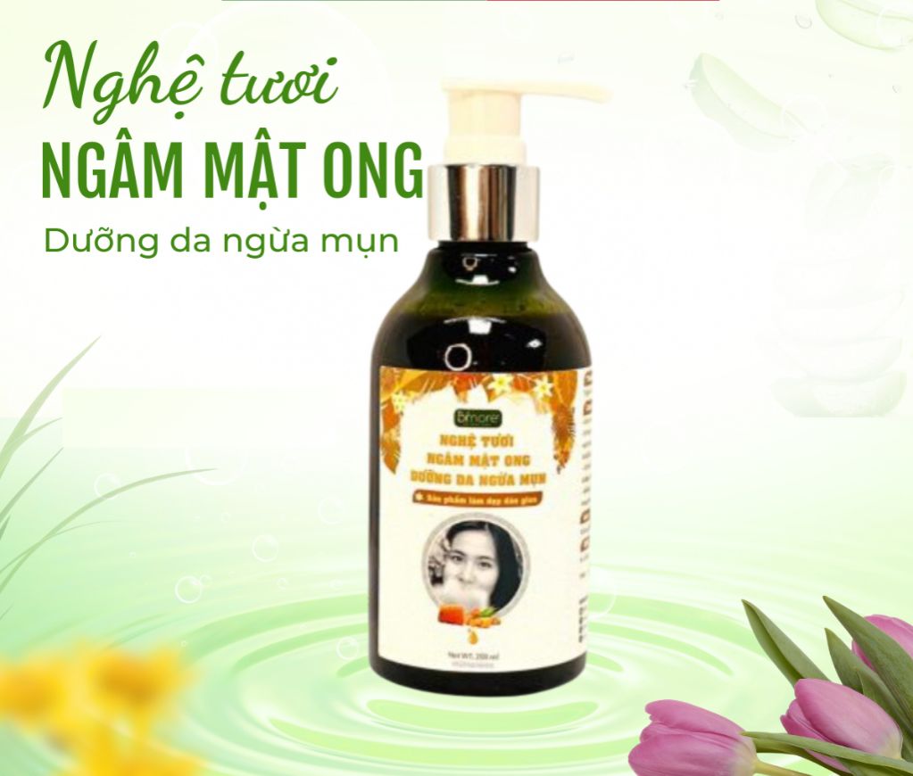 Nghệ tươi ngâm mật ong đắp mặt ngăn ngừa mụn, dưỡng da 200ml
