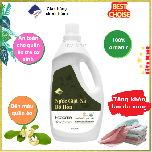 Nước Giặt Hữu Cơ Organic Bồ Hòn ECOCARE 1L An Toàn Cho Trẻ Sơ Sinh- TiVa Mart