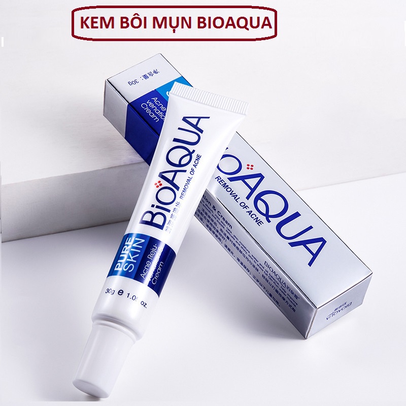 Kem Mụn Bioaqua, Kem Bôi Mụn Bioaqua Pure Skin giúp giảm tình trạng viêm mụn hiệu quả tuýp 30g