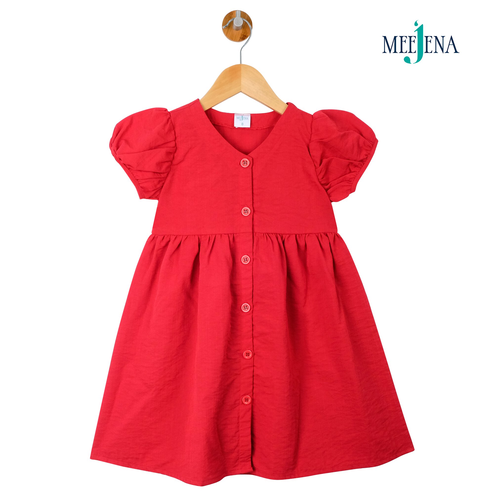 Váy bé gái ngắn tay vải đũi 12-32 kg - meejena - 2029