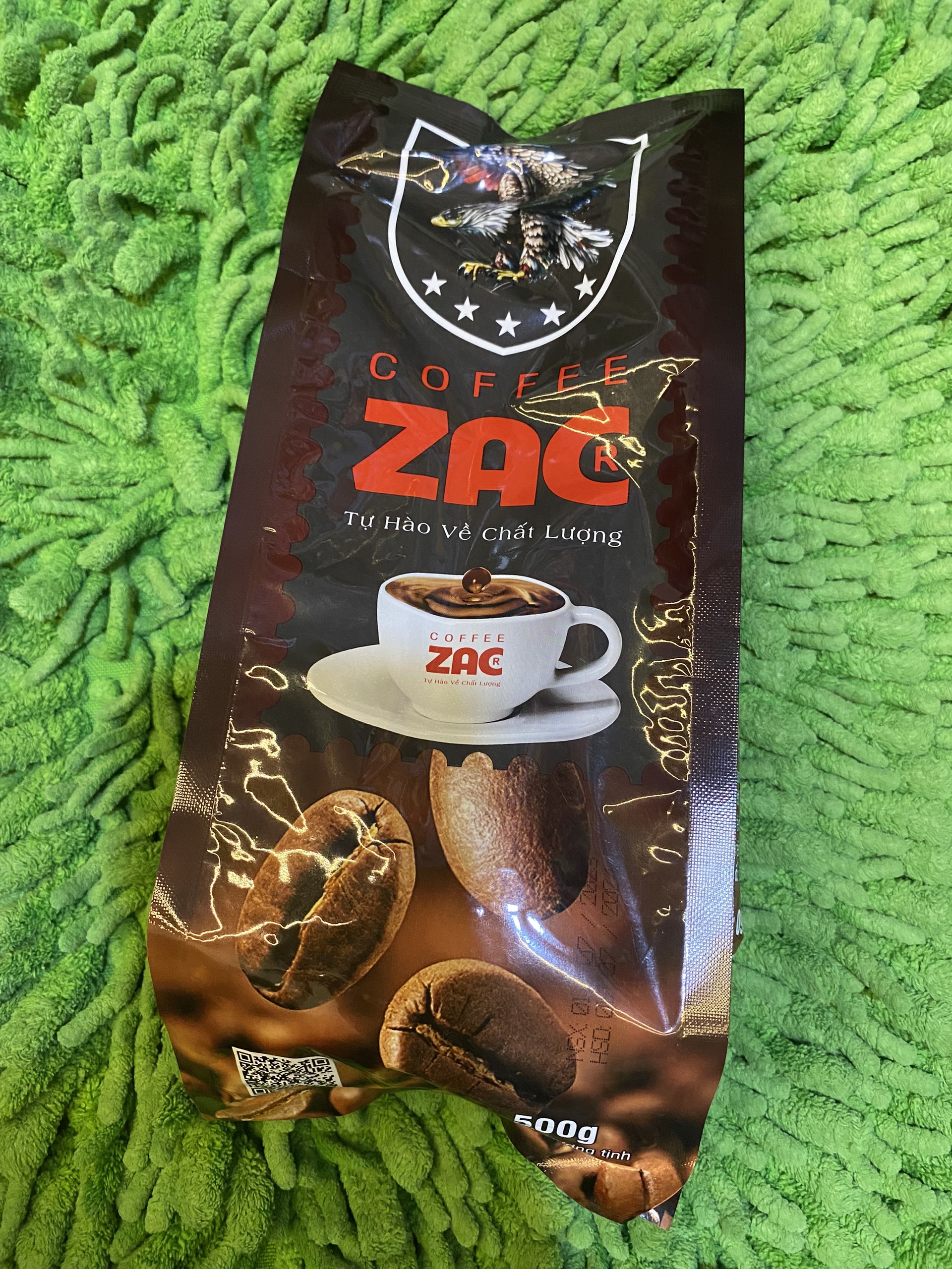 Cà phê ZAC Mộc nguyên chất 100%  Thơm , đậm đà , không tẩm ướp hương liệu - Màu đỏ 500G