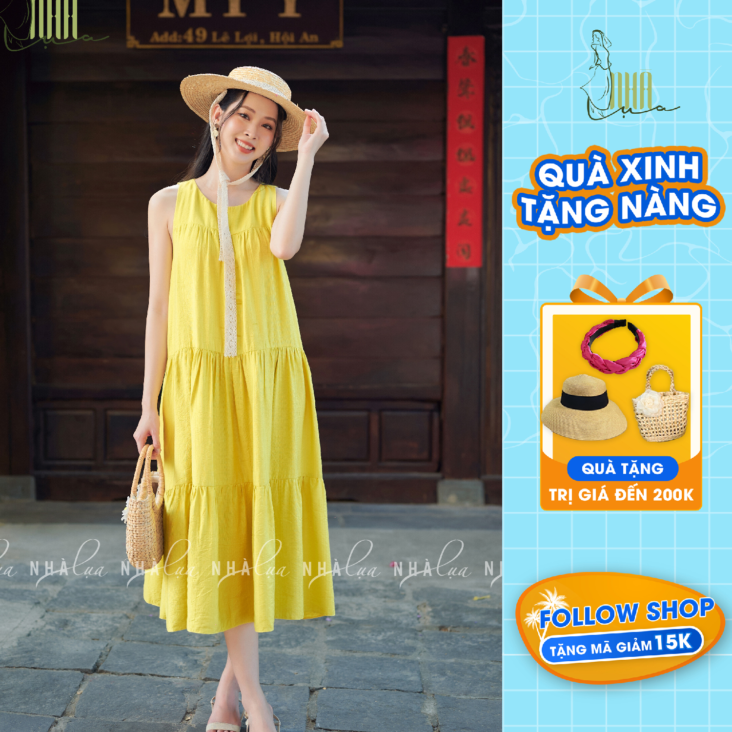 Váy maxi cho mẹ và bé đi biển Bích Điệp, Đầm maxi dáng suông form rộng vải tơ nhật trơn đồ đôi mẹ và bé - Nhà Lụa