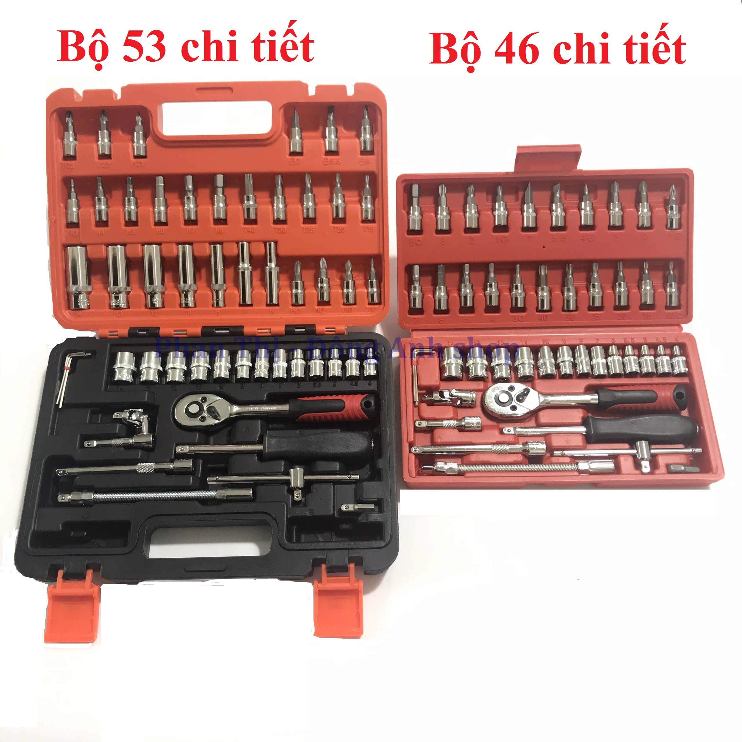 Bộ dụng cụ mở bu lông ốc vít, bộ dụng cụ sửa chữa ô tô xe máy, bộ dụng cụ đa năng gồm loại 53 và 46 chi tiết