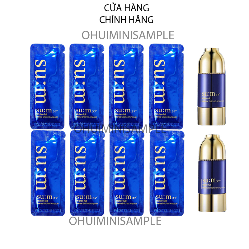 Combo 10 gói tinh chất vàng sum xanh cấp nước cho da căng mọng sáng bóng, làm dịu da, giảm mụn -  Waterfull Intense Enriched Ampoule (1ml)