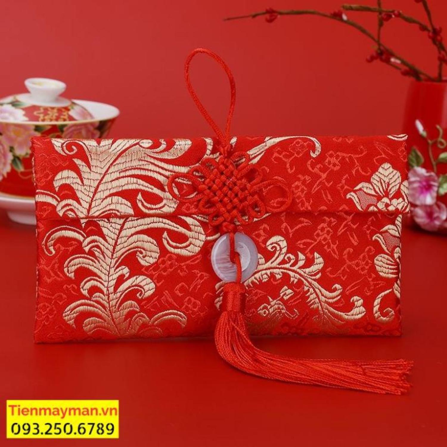 Bao Lì Xì Vải Gấm Nhiều Hoa Văn Cao Cấp Cưới Hỏi, Ngày Tết