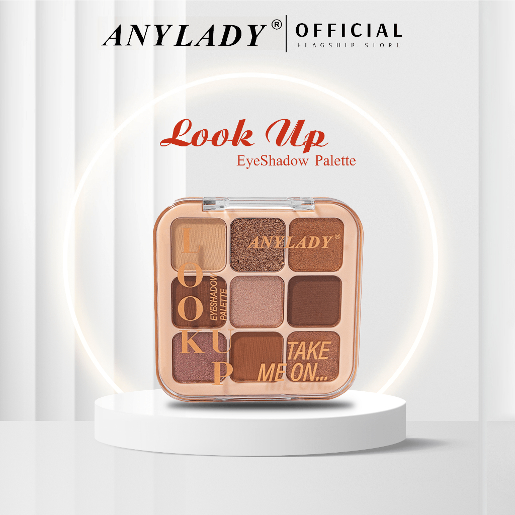 Anylady 9 tone glitter liquid eyeshadow palette long lasting makeup