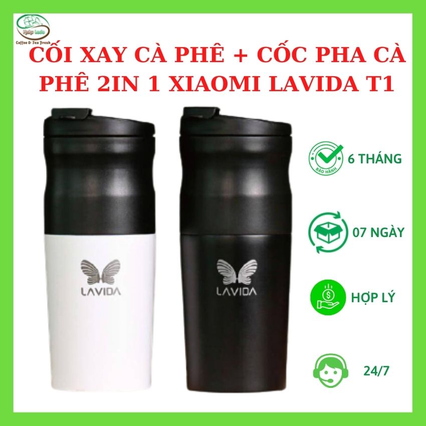 Máy Pha Cà Phê Tích Hợp Máy Xay Cafe Mini Cầm Tay Xiaomi Lavida T1 Hahulado Cối Xay Cafe Chạy Bằng Pin Lõi Xay Gốm Có Thể Điều Chỉnh Độ Mịn Của Cà Phê Khi Xay, Dễ Dàng Vệ Sinh - Hàng Chính Hãng