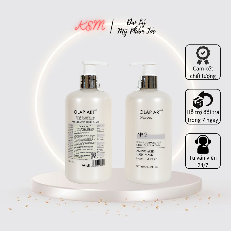 Ủ tóc phục hồi hư tổn Olap Art hấp tóc phân tử hữu cơ siêu mềm mượt tại nhà chính hãng - Kem