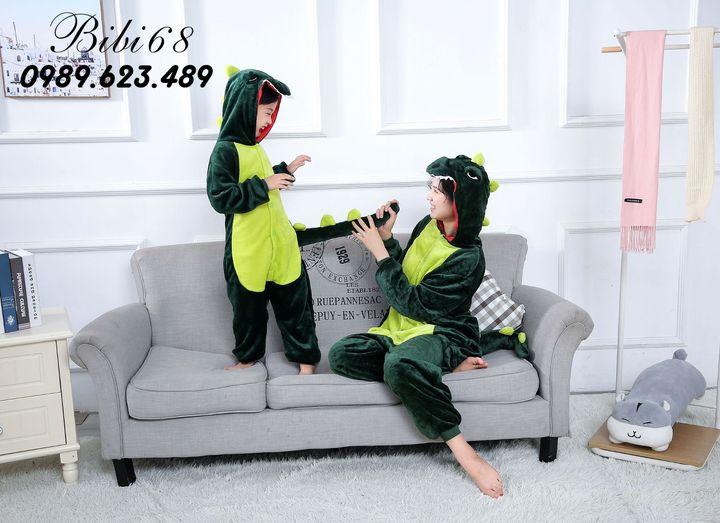 Bộ đồ lông hình thú liền thân Khủng Long xanh Pijama Động Vật Hoạt Hình Cosplay nhiều màu đón giáng sinh HOT độc và lạ khahanshop 1901