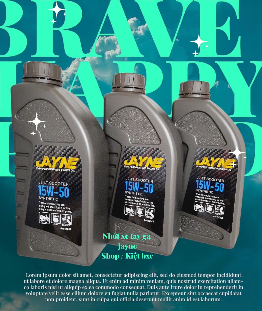 Nhớt 4t xe tay ga jayne 15w-50
