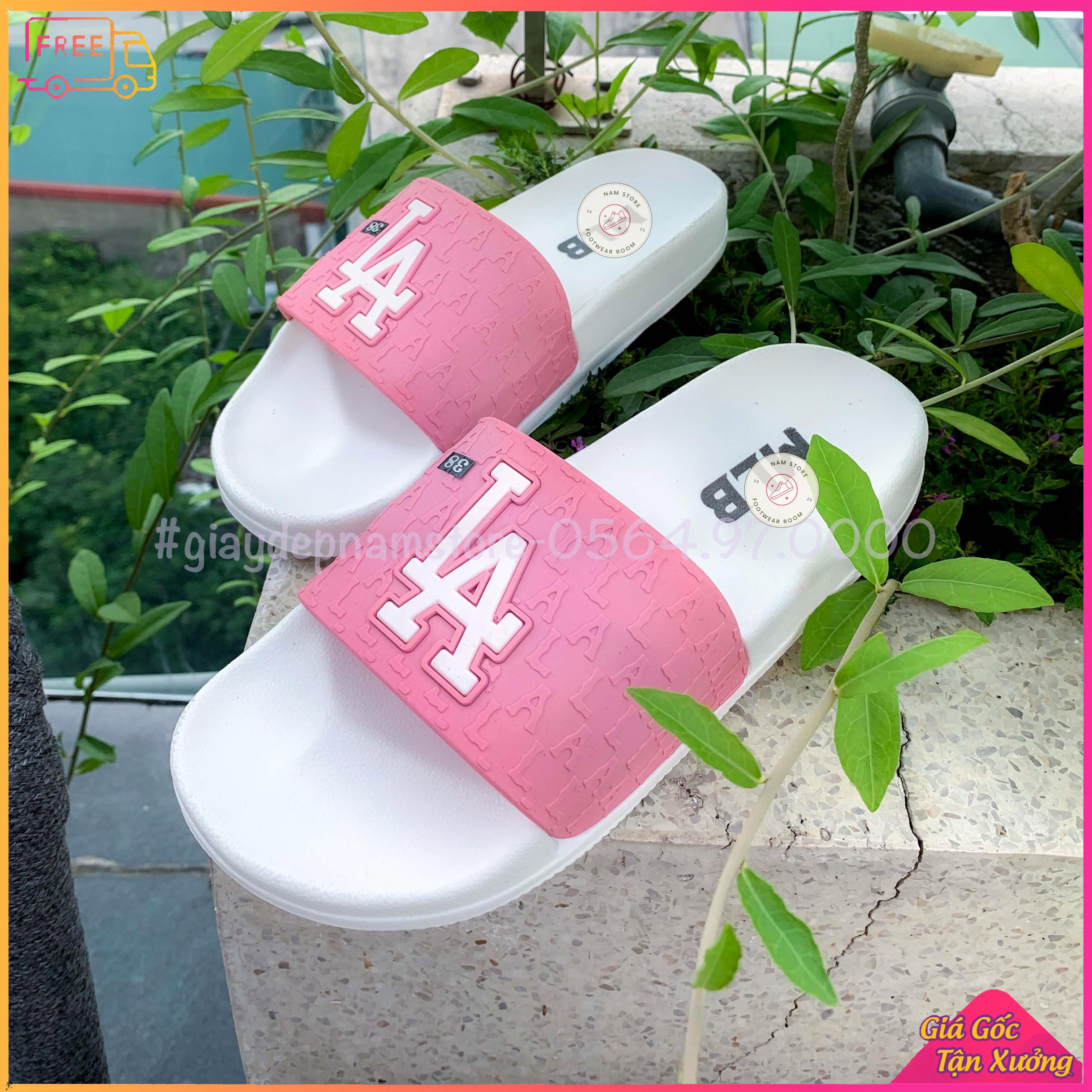 Dép 𝗠.𝗟.𝗕 LA thời trang unisex hàn quốc quai ngang nam nữ đa màu sắc đế cao su chất lượng cao cấp