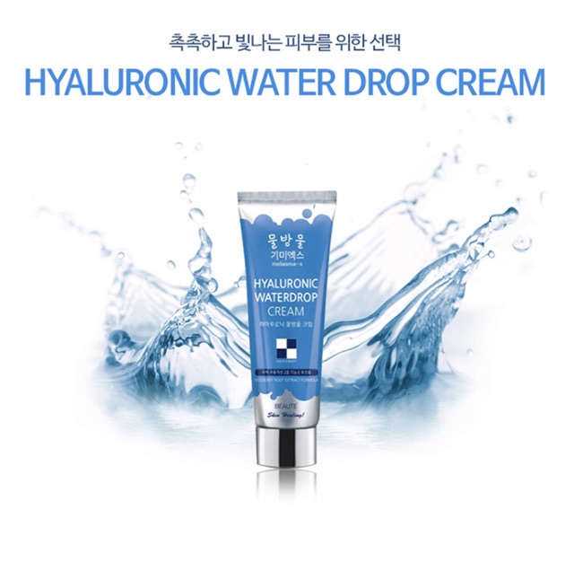 Kem Dưỡng Ẩm Cấp Nước Melasma-X Hyaluronic Water Drop Cream 80ml - Hàn Quốc giúp làn da trở nên tươi tắn, tràn đầy sức sống, cung cấp độ ẩm cân bằng để mang lại cảm giác mềm mại cho da