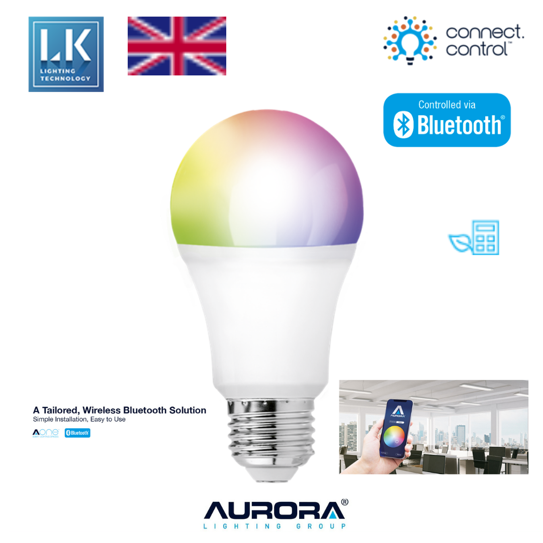 [freeship] Bóng led bulb thông minh bluetooth thương hiệu Aurora- UK do LK lighting độc quyền phân phối tại Việt Nam.CN-D003 {HÀNG CỰC CHẤT}. Tích hợp app điện thoại, chuyển màu mượt mà.