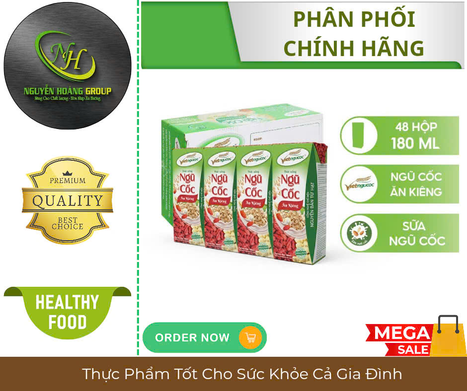 THÙNG 12 Lốc (48 Hộp) - Thức uống ngũ cốc ăn kiêng 180ml
