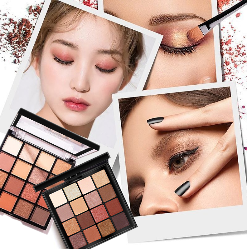 Bảng màu mắt 16 màu Bảng phấn mắt trang điểm không thấm nước lâu trôi Bảng phấn mắt Matte Nude Glitter Bảng phấn mắt