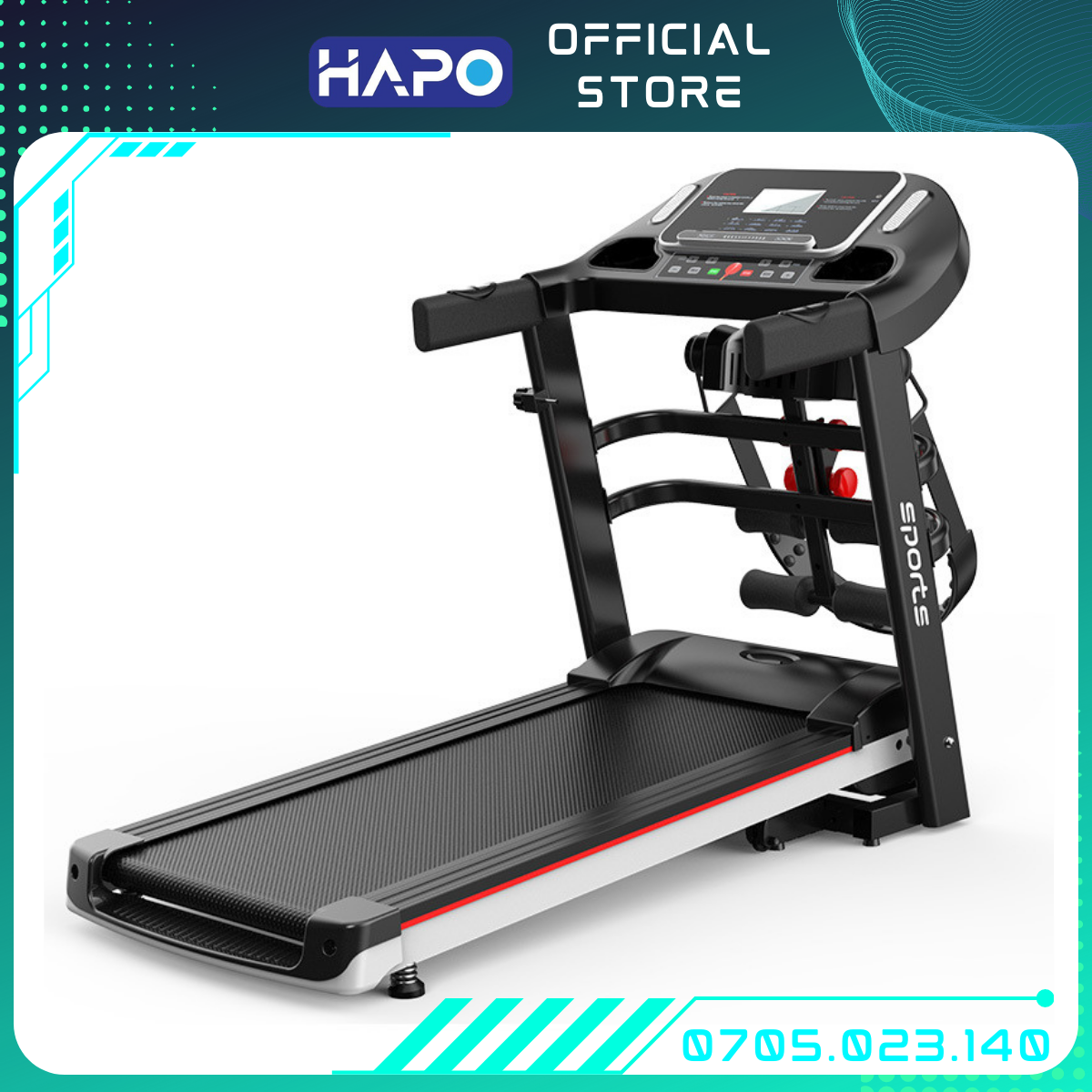 Máy chạy bộ cao cấp - máy chạy bộ tập thể dục tại nhà đa chức năng chạy, rung tan mỡ, gập bụng. tạ tay, tập luyện thể thao tại nhà dễ dàng tiện lợi