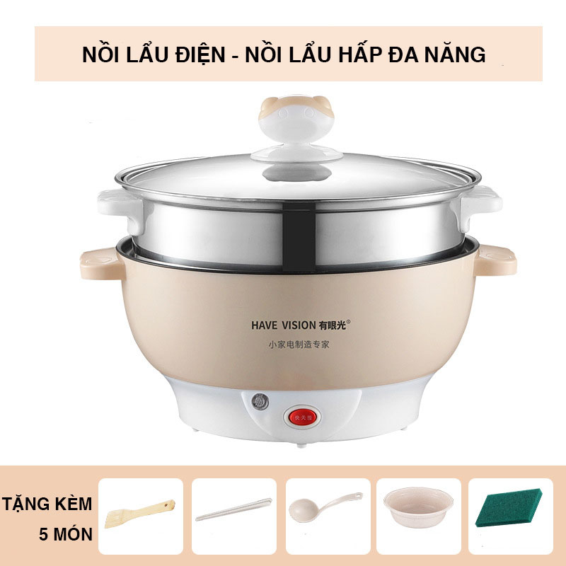 Nồi lẩu điện - Nồi Lẩu Đa Năng sản xuất Công Nghệ Hàn Quốc. Tặng 5 Món Quà Kèm Theo. Bảo hành 1 đổi 1 trong 7 ngày
