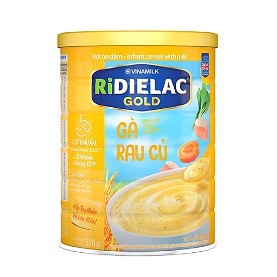 Bột ăn dặm ridielac gold gà rau củ lon 350g
