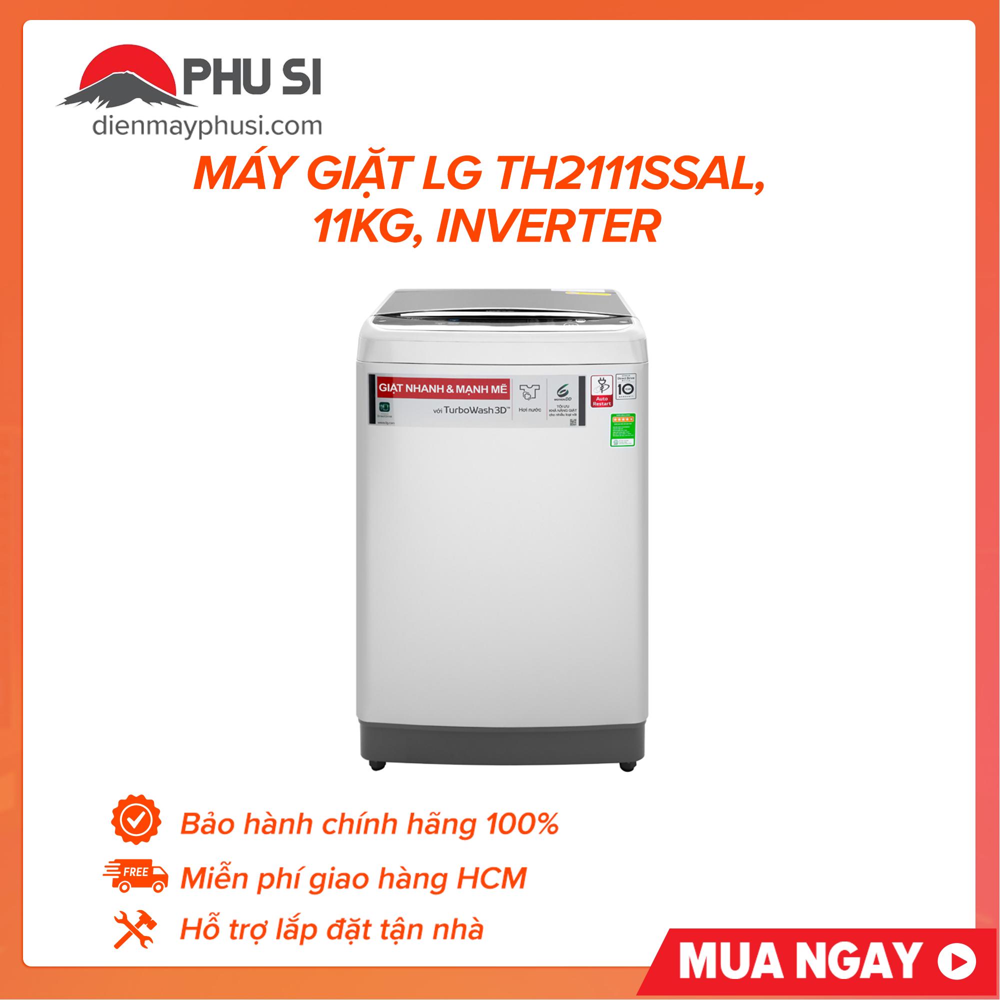 Trả góp 0% - bảo hành 2 năm - máy giặt lg th2111ssal 11kg inverter