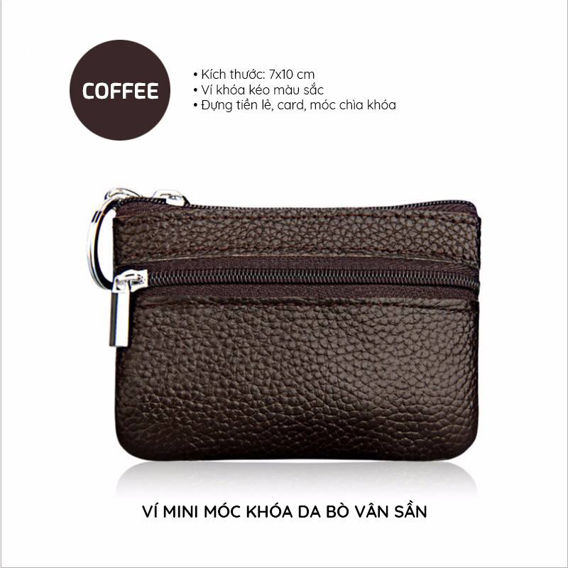 Ví mini - ví đi chợ - ví treo chùm chìa khóa cao cấp- ví da mini da bò thật - VM03S thatchatstore