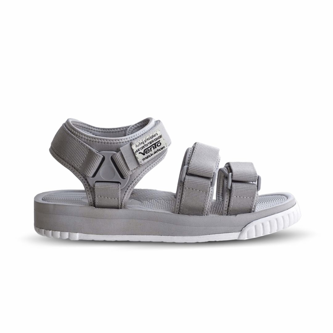 Giày sandal nam nữ 3 quai ngang Vento NV9801G màu xám có big size 44