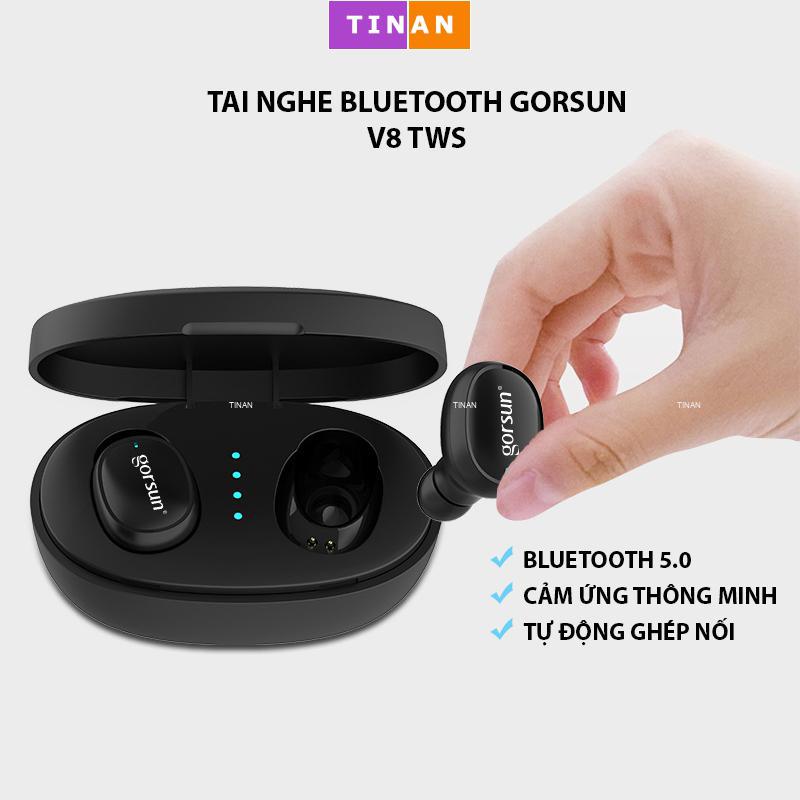 Tai nghe bluetooth gorsun v8 tws, âm thanh nổi thông minh