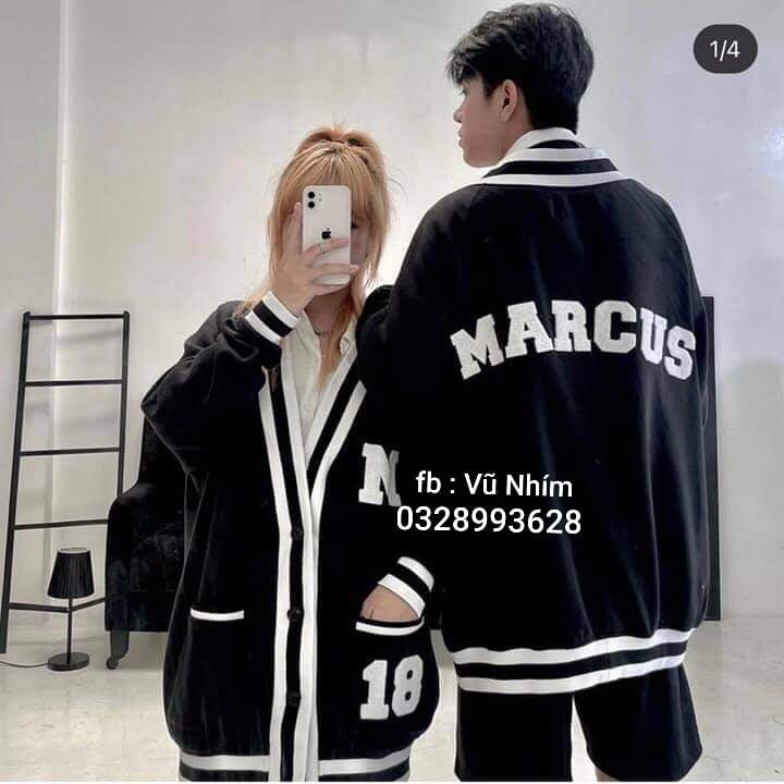 Ao khoac nỉ cardigan nam /nữ sô 18 marcus