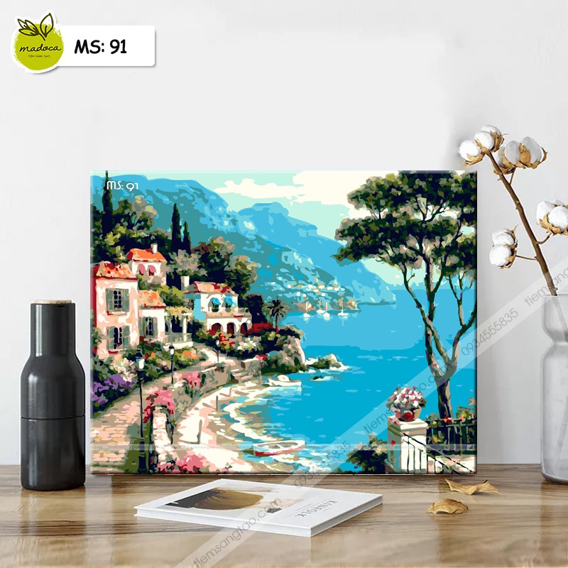 Tranh sơn dầu số hóa Thành Phố Biển 91