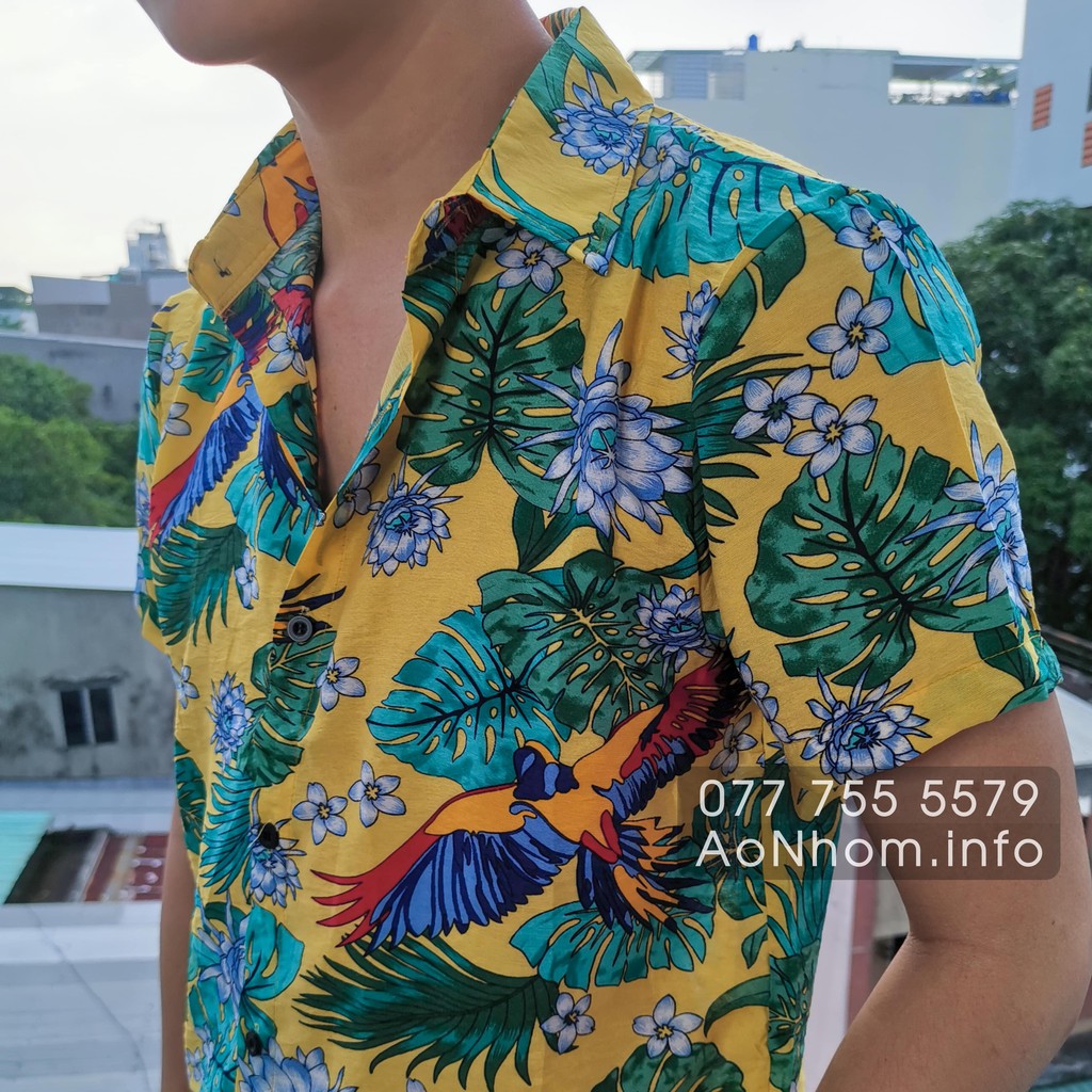 Áo sơ mi hawaii đi biển - sơ mi đi biển - sơ mi nhóm lớp - áo nhóm - áo lớp - chất đũi tơ mềm mát - #sma01