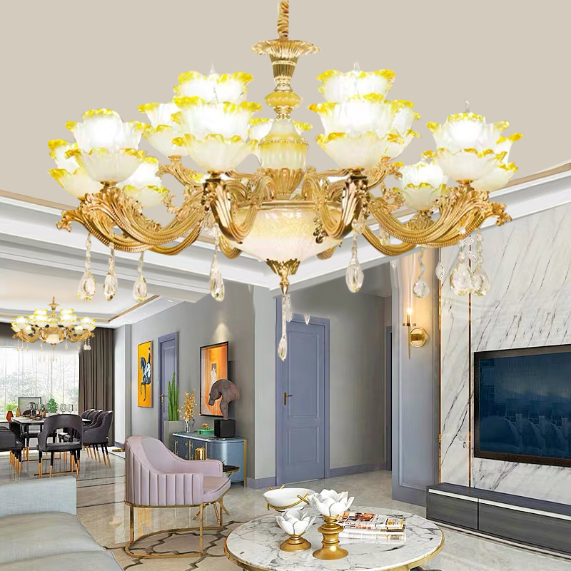 Đèn chùm Leighton phong cách sang trọng trang trí nội thất hiện đại loại 15 tay - kèm bóng LED chuyên dụng.
