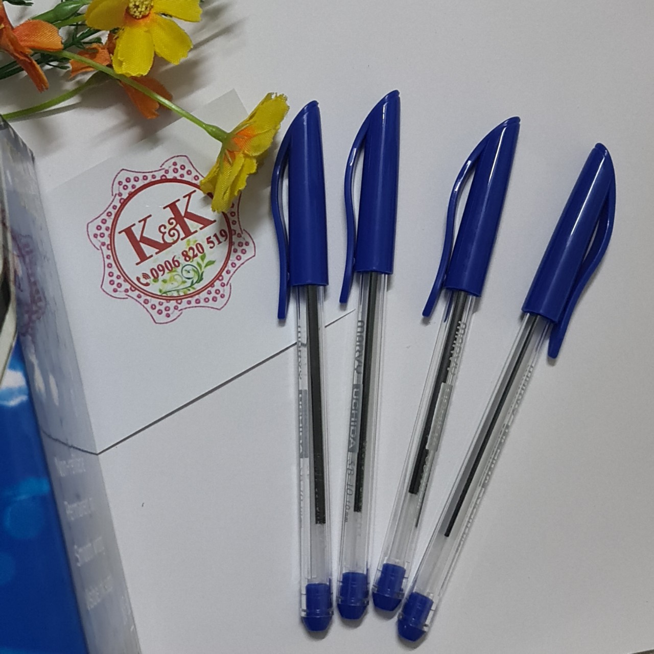 ❧k&k☙ bút bi có nắp mực đức marvy uchida sb10 ngòi 1.0mm - mực xanh