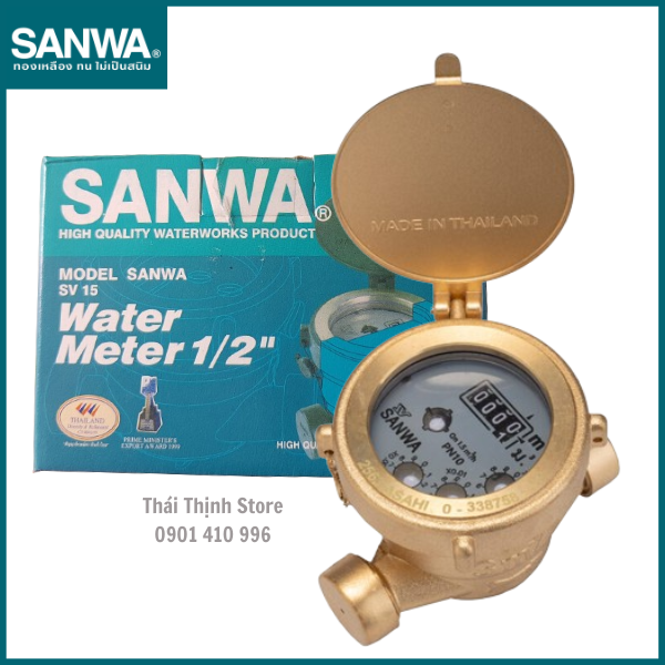 Đồng hồ nước sanwa thái lan sv15 phi 21mm - thái thịnh store