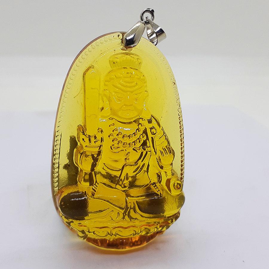 Mặt dây nam Bạc Quang Thản, mặt dây ngài Bất Động Minh Vương kẹp móc bạc đơn giản, có đủ màu chọn theo mệnh thích hợp cho người tuổi Dậu - QTMNA16