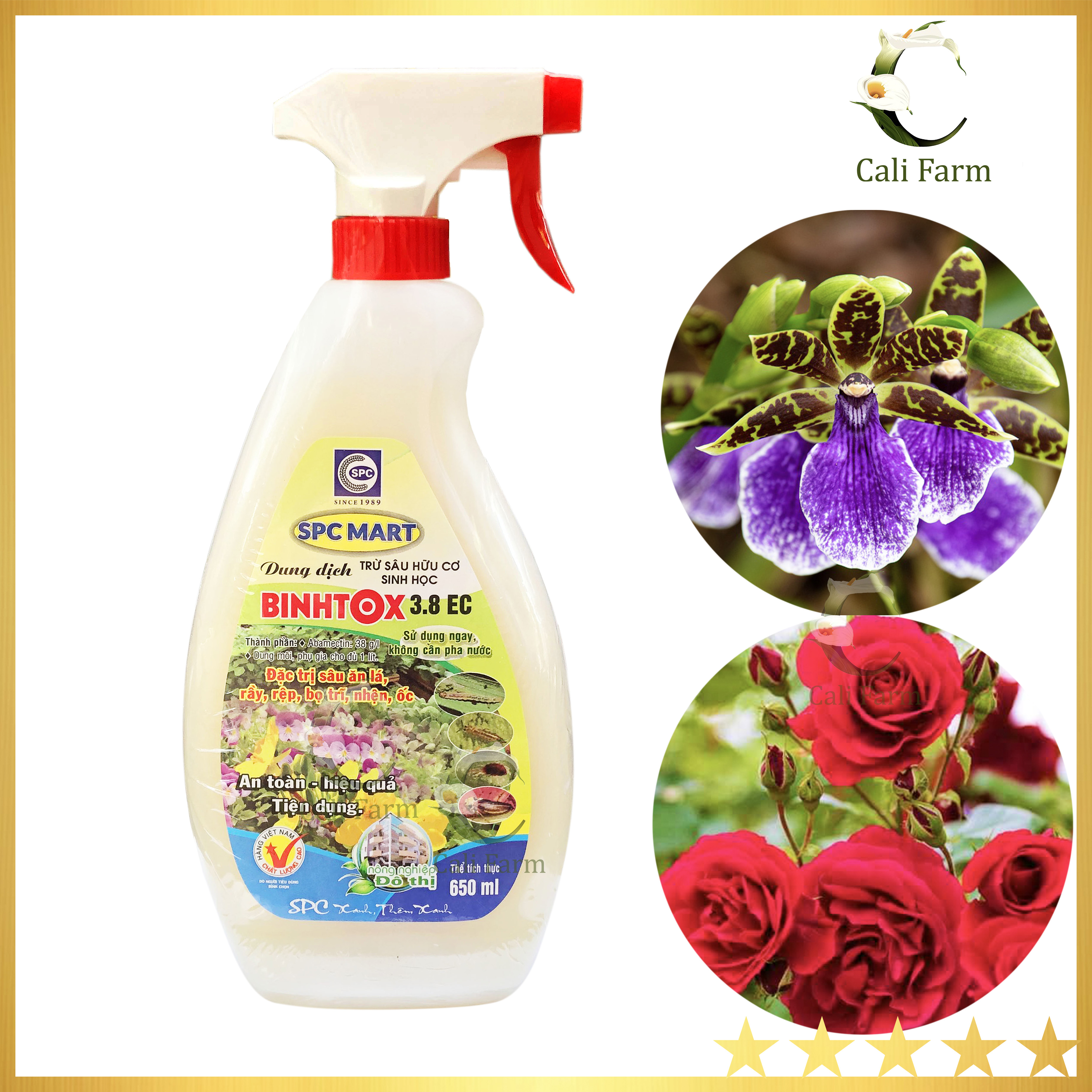 Dung dịch trừ sâu hữu cơ sinh học binhtox 3.8ec pha sẵn 650ml