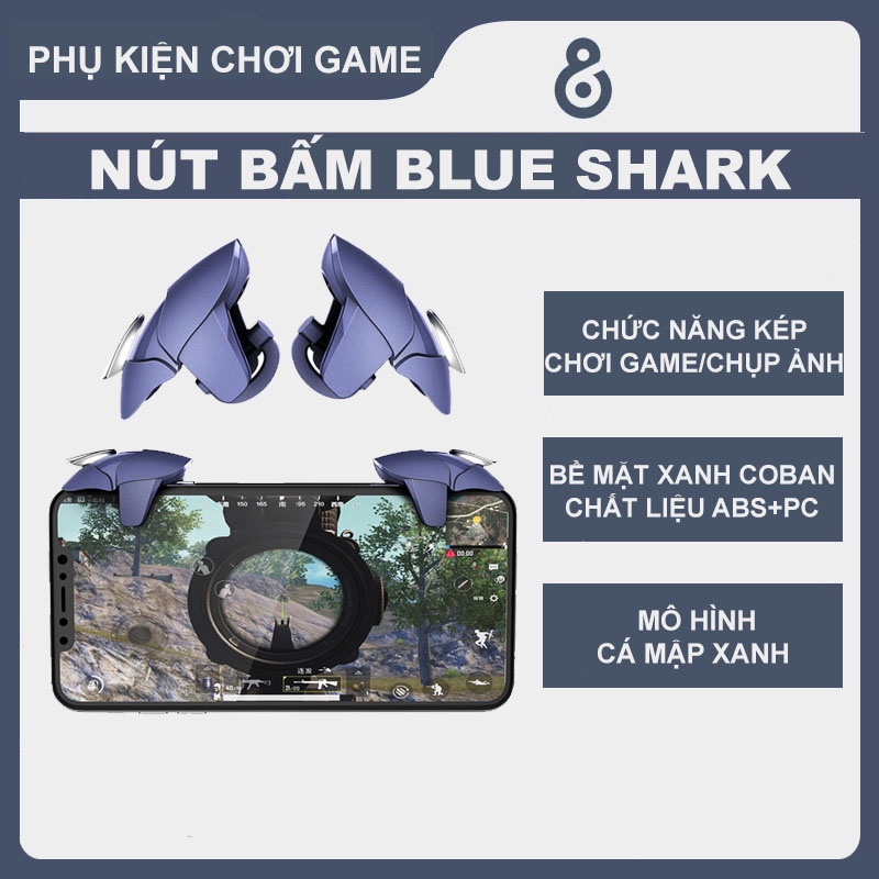 Nút bấm chơi game cá mập xanh nút bắn pubg freefire blue shark nút bấm pubg phụ kiện chơi game