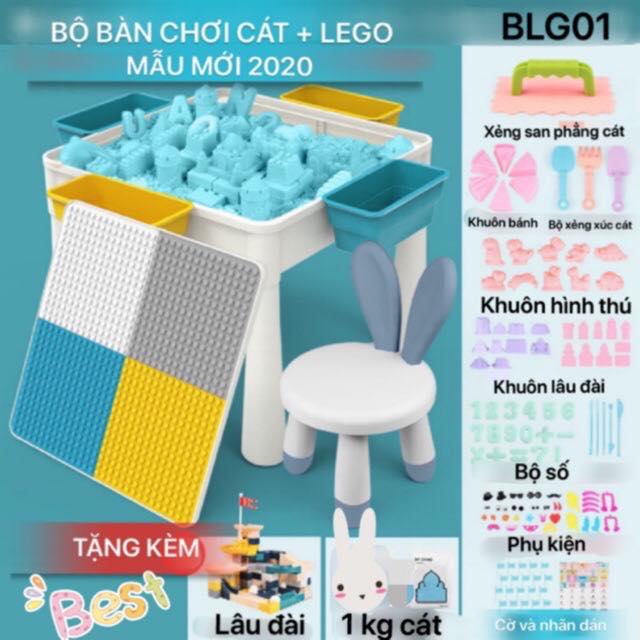 BỘ BÀN CHƠI LEGO VÀ XÚC CÁT ĐA NĂNG CAO CẤP KÈM QUÀ TẶNG 200 CHI TIẾT (BLG01)