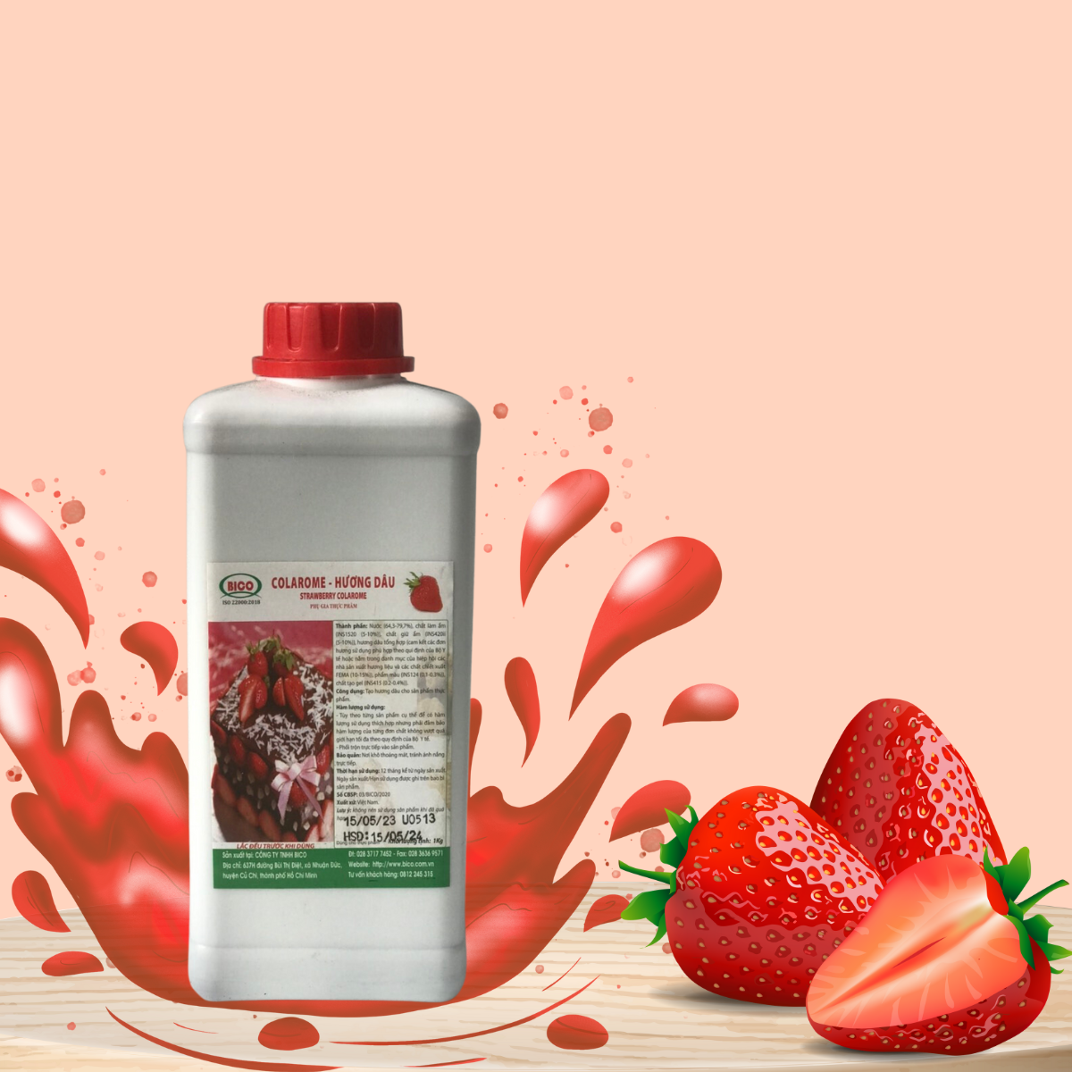 HƯƠNG DÂU - STRAWBERY COLAROME BICO (CHAI 1KG)