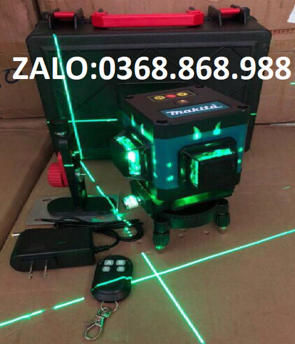 Máy cân mực laser makita 12 tia xanh 3d -2 pin