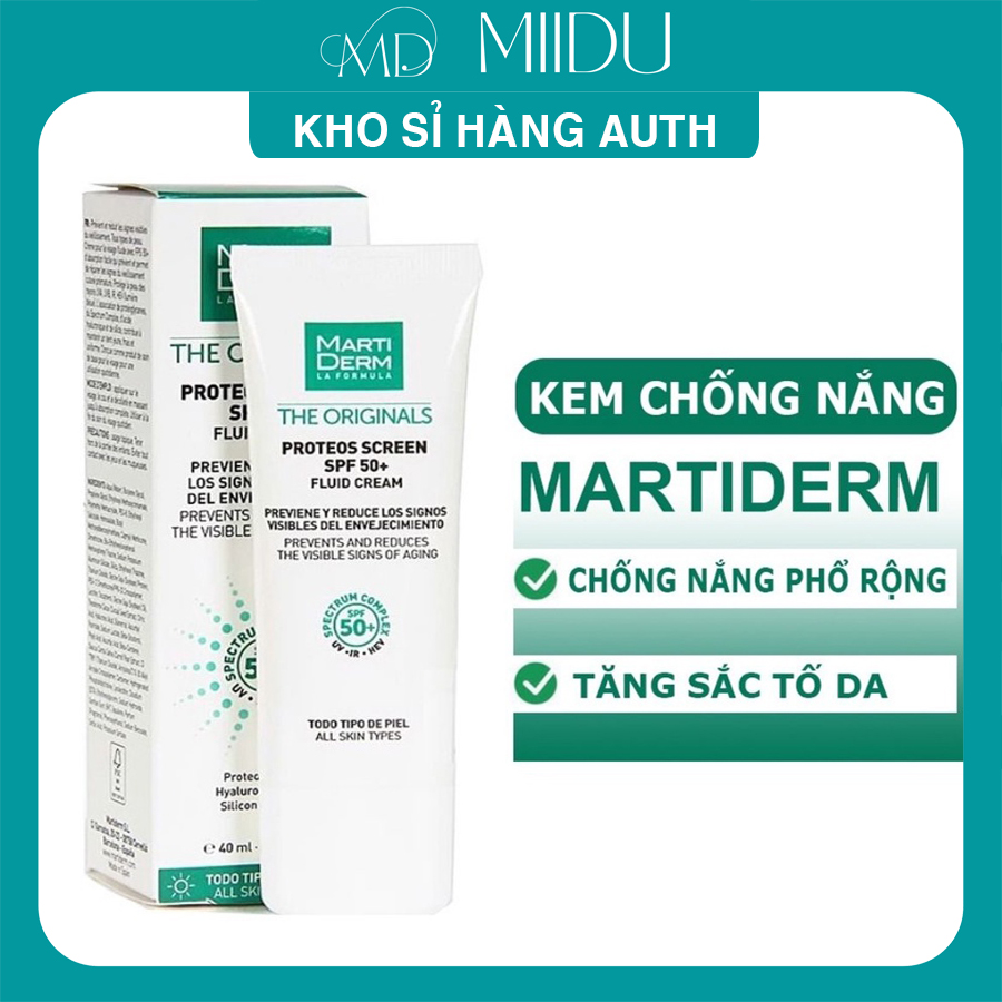 Kem chống nắng phổ rộng MARTI DERM The Originals Proteos Screen SPF50+ ngừa lão hóa dành cho mọi loại da 40ml