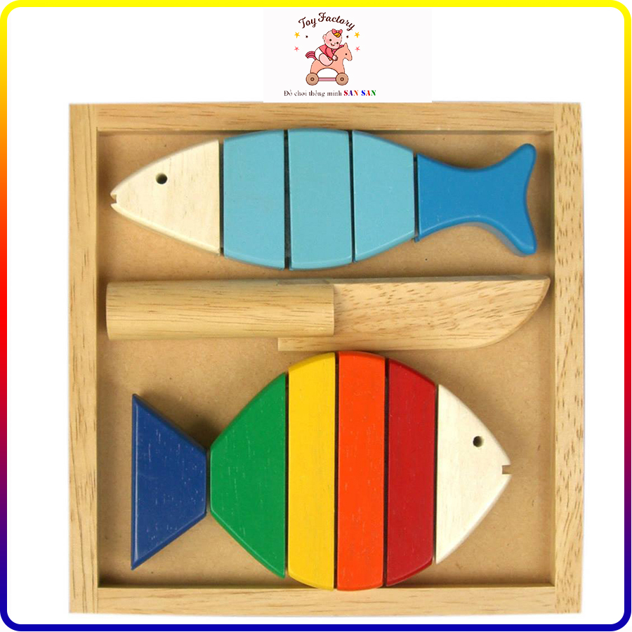 Bộ cắt 2 cá - Đồ chơi gỗ Winwintoys