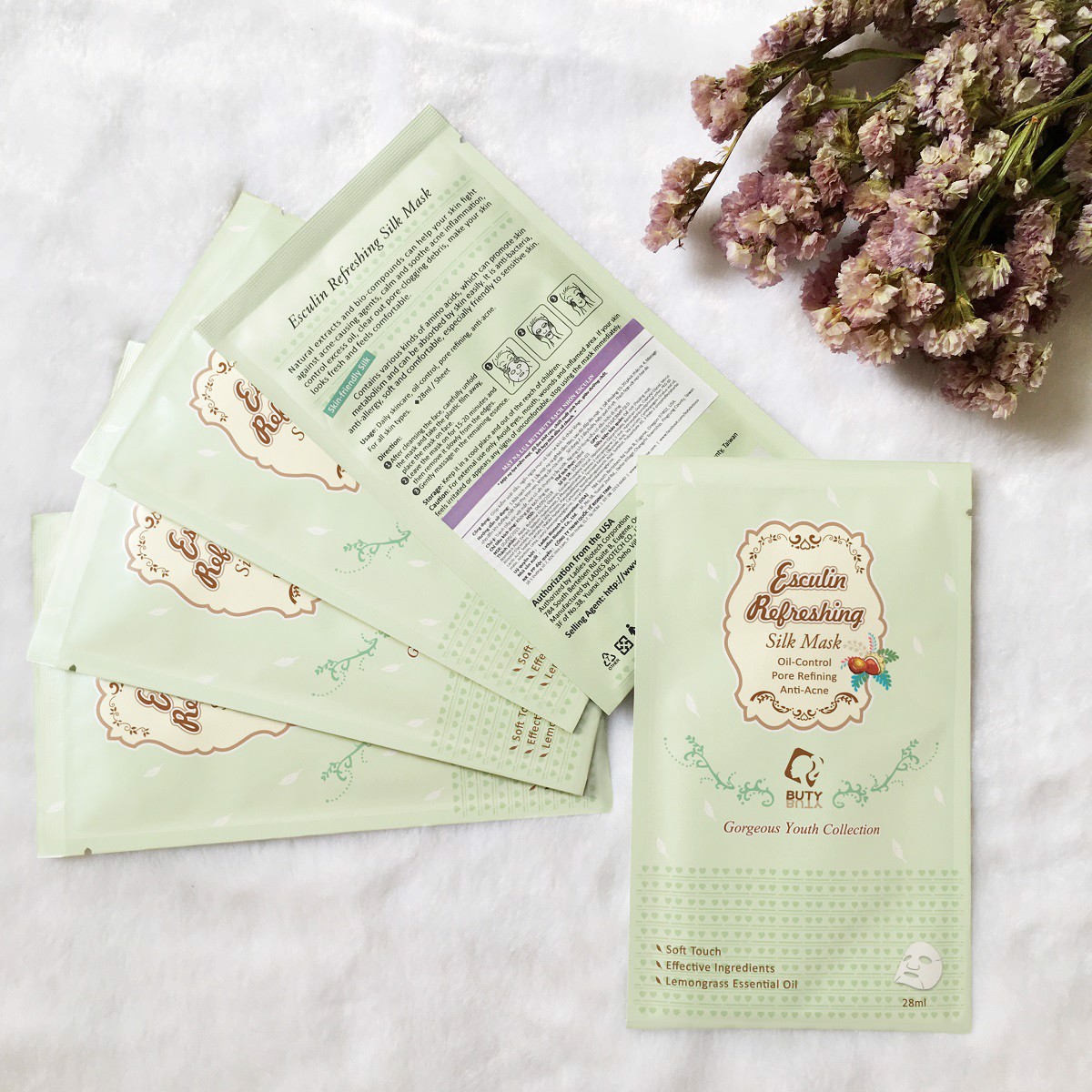 💟mặt nạ lụa butybuty dưa leo và nha đam, usa sáng da gigawhite, sạch nhờn esculin 28ml💟