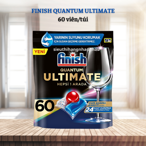 Viên rửa bát finish quantum ultinmate 60 viên loại cao cấp nhẩt dùng cho máy rửa chén bát