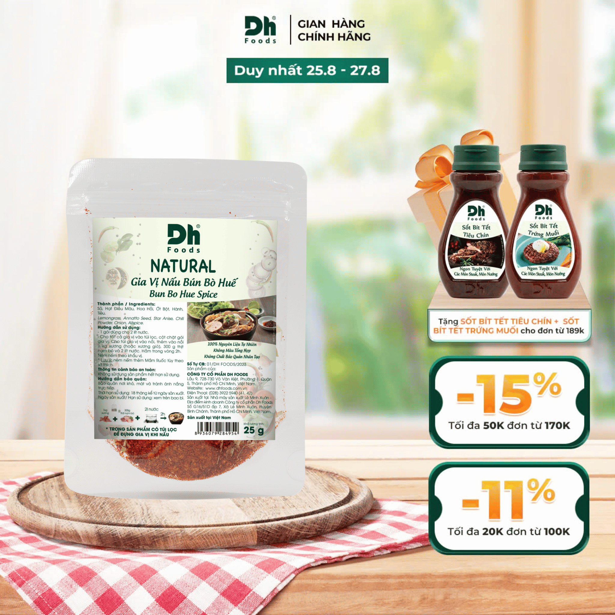 Natural gia vị nấu bún bò huế dh foods
