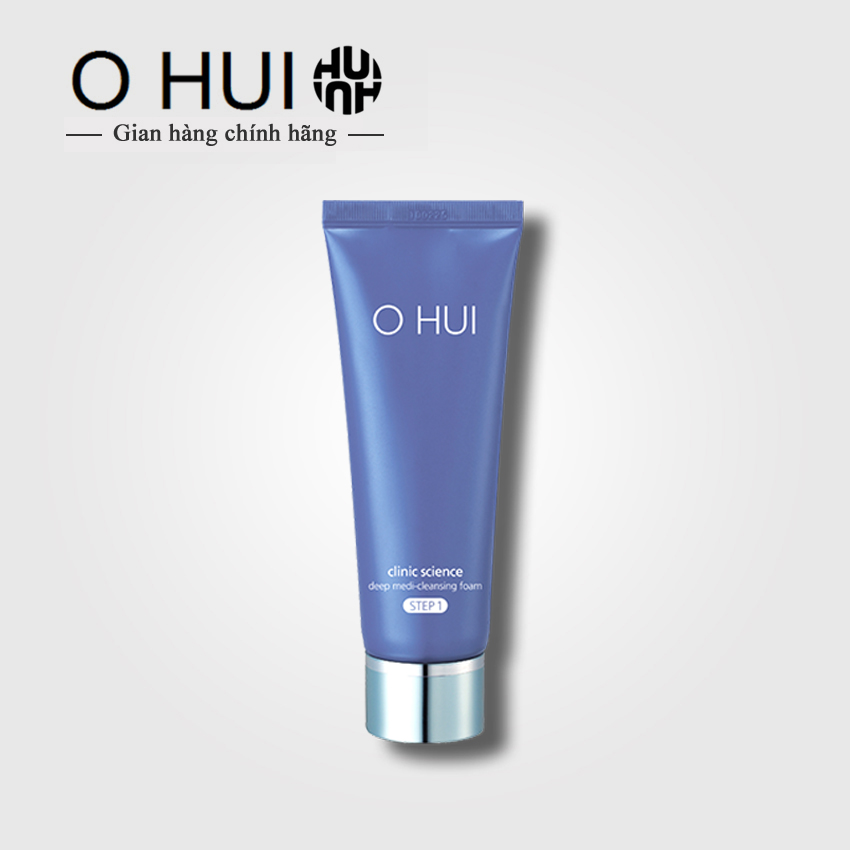 Sữa Rửa Mặt cho da mụn Ohui Clinic Science Deep Medi-Cleansing Foam 120ml - Sữa rửa mặt Ohui xanh; sữa rửa mặt da mụn Ohui