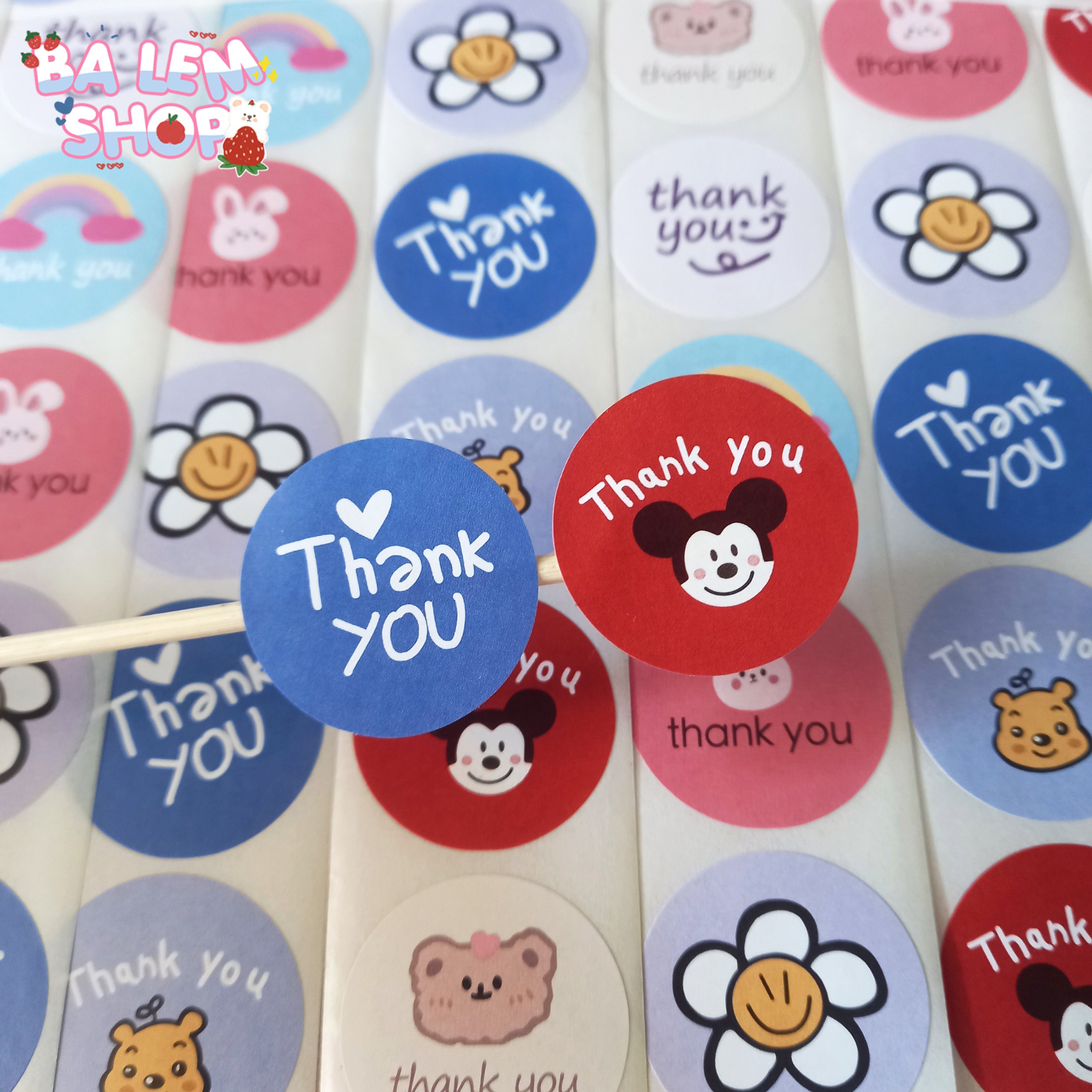 [XẢ KHO] set 500 Tem sticker thankyou in nhiều hình đáng yêu, xinh xắn