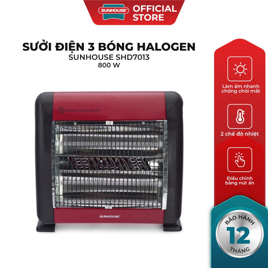  Quạt Sưởi Điện Hồng Ngoại Sunhouse Shd7013 Hàng Chính Hãng 100% 