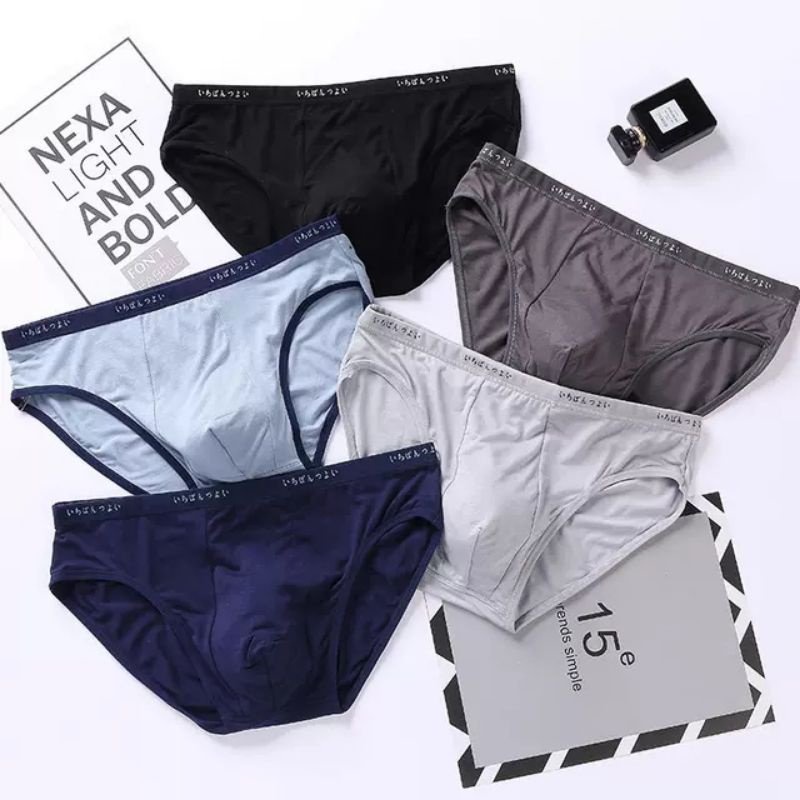 Sét 5 sịp chéo nam cotton, quần sịp nam, quần lót nam - combo 5q m.ji. chéo cotton